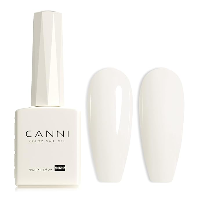 CANNI Milky Gel Nail Polish, 1Pcs White Gel Polish Color High Gloss Soak Off UV Nail Manicure Salon DIY