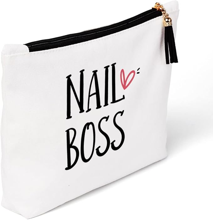 Nail Tech Gifts for Women, Nail Boss Gifts, Nail Artist Gift Beautician Gift Nail Tech Charm Manicurist Gift Graduation Nail Technician Christmas Birthday Gifts, Nail Boss Makeup Bag