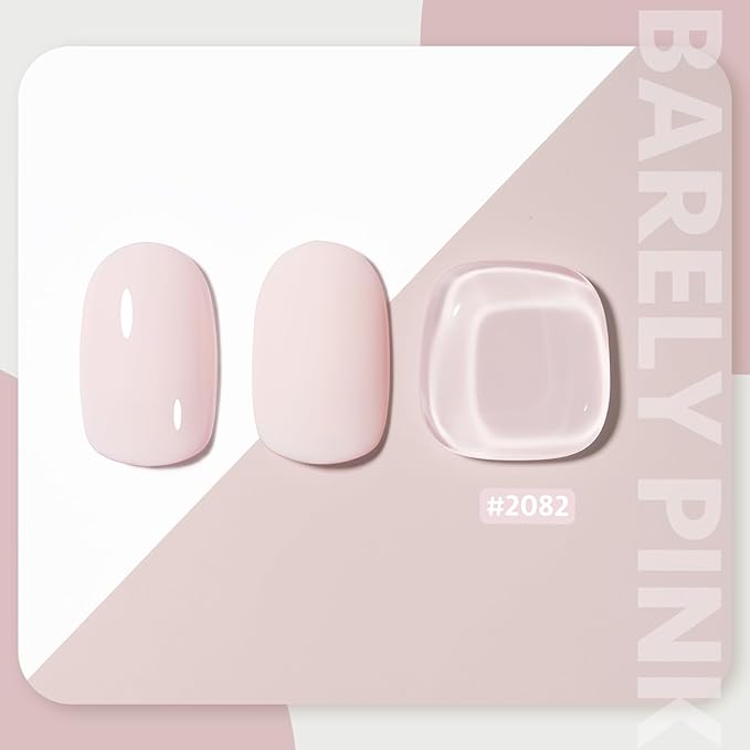 GAOY Pink Gel Nail Polish, 16ml Soak Off Gel Polish, UV Light Cure for Nail Art DIY Manicure at Home, 2082 Barely Pink
