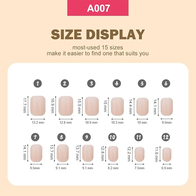 288 Pcs Press On Nails Short Square Fake Nails Press Ons Set Solid Color False Nails Full Cover Acrylic Glue on Nails Reusable Glossy Artificial Nail Kit for Women Girls Manicure 12 Color