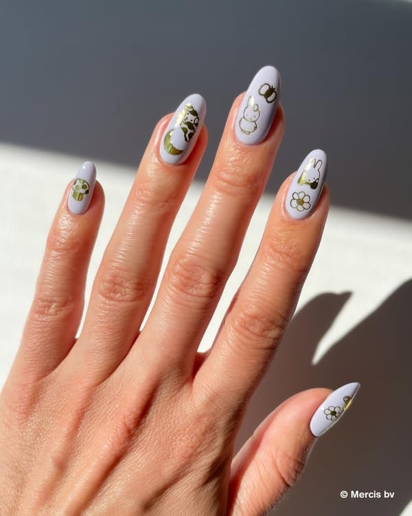 Deco Beauty Miffy is Gold -Super Thin & Easy-to-Apply Nail Art with The Cutest Designs-Durable & Long-Lasting Nail Art Stickers and Decals for Women, for DIY at-Home Manicures & Salon-Quality Nails