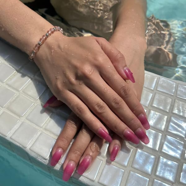 Semi Cured Gel Polish Strips | 24pc UV LED Required Wraps | Gift Peel and Stick Nails | Coquette DIY Home Manicure | Press On Alternative (Grape Soda)