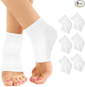 Moisturizing Socks for Mens Cracked Heels - Moisturizer Heel Sleeves to Smooth & Soften Rough Cracked Heels & Dry Feet. Large Aloe Moisturizing Heel Socks (White - 3 Pairs, Large)