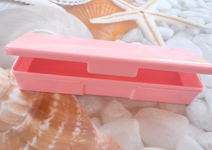 4 Pack Professional Clear Manicure Nails Pedicure Tool Box, Personal Nail Box Storage Case for Organizing, Plastic Pencil Case Container Organizer (Clear Yellow Pink Blue)