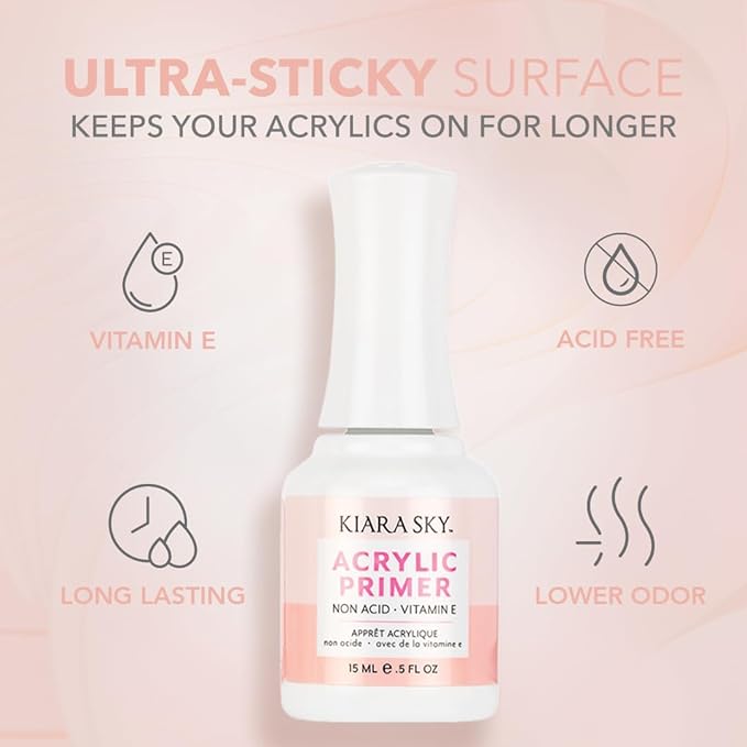 KIARA SKY Acrylic Primer 0.5 Fl Oz | low odor, Vitamin E, Non Acid