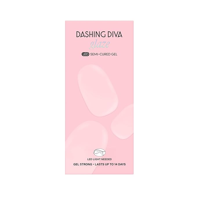 Dashing Diva Glaze Nail Strip Set - Pastel Baby - Long Lasting, Chip Resistant, Semi-Cured Gel Nails - 4-Piece Manicure Kit with 32 Strips