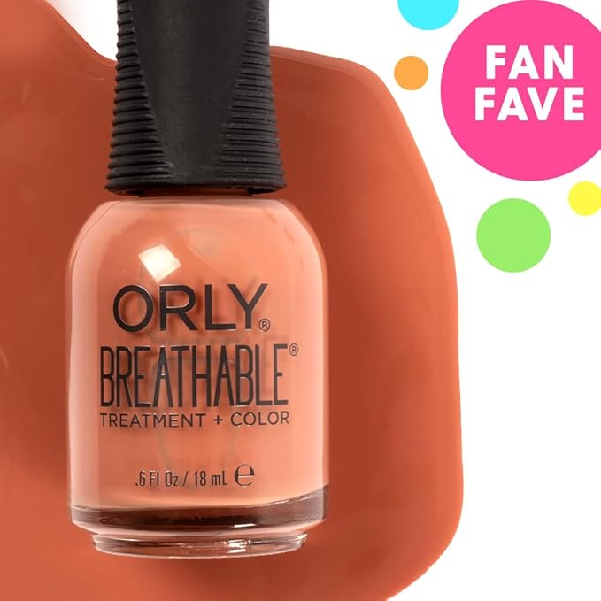 Orly Nail Polish 'Sunkissed' | Soft Terracotta Creme Nail Lacquer from FLAWLESS Breathable Collection | Nail Treatment + Color 0.6fl oz