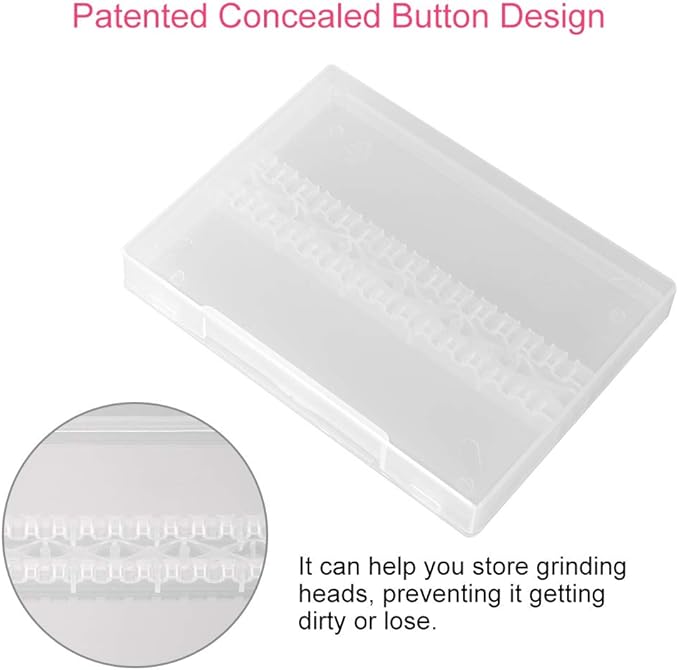 TOPINCN Nail Drill Bit Holder Stand, 14 Holes Display Organizer Case for Manicure Tools, Home and Salon Use