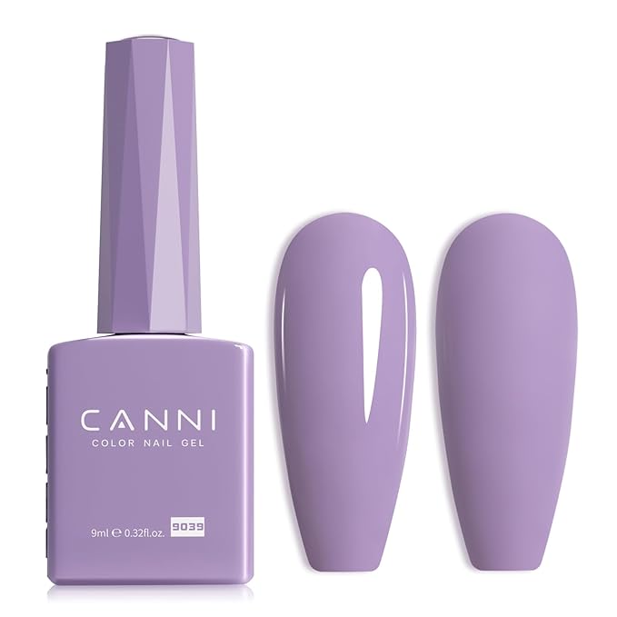 CANNI Purple Gel Nail Polish, 1Pcs Light Purple Gel Polish Pastel Color Nail Polish High Gloss Nail Manicure Salon DIY