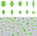 820pcs Neon Green Flatback Crystals Glass Mix Designs Nail Rhinestones Bulk Round Beads Stones Assortment Gems and Charms for Nail Decoration Accessory