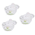 Beaupretty 3pcs Manicure Bowl Set Crystal Nail Art Liquid Cup Lid for Nail Polish Mixer Gel Polish Professional Manicure Supplies