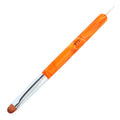 French Manicure Brush -Two Way Nail Art Brush with Dotting Manicure Tool for Manicure Cuticle Clean Up Nail Art Design- Professional Nail Salon Quality Brush, Nail Dotting Pen (12#, Orange)