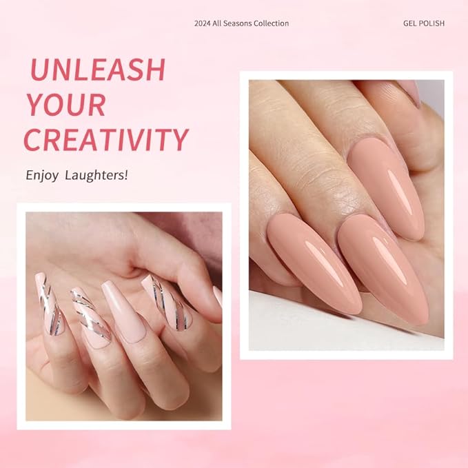 JR HEMA Free Gel Polish 12ml 10colors UV Jelly Nude Pink Gel Polish Set Soak off Gel Nail Polish Semi-Cured Long Lasting Polish Gifts for Women A