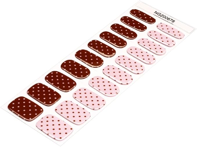 Semi Cured Gel Nail Strips Winter Red Polka Dots Gel Nail Wraps Gift for Women UV Light Required Nail Art Stickers Pegatinas Uñas Nail Decals Nails Sticker