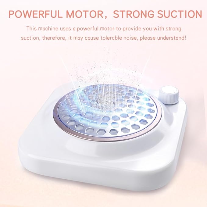 Portable Nail Dust Collector for Acrylic Nails 48W Powerful Dust Collector Nails with Filter, Nail Duster Collector Vacuum with Adjustable Speed Electric Dust Suction Machine for Manicure Home Salon