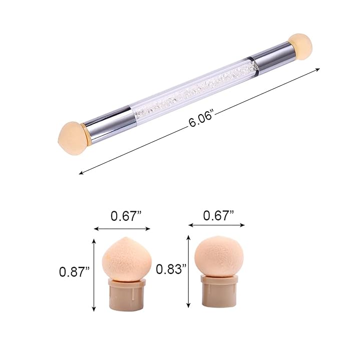 WOKOTO 8 Pcs Ombre Nail Brush Nail Art Brushes Set With 4 Nail Sponges Tips Ombre Brush For Gel Nails Gradient Nail Brushes For Ombre Acrylic Nail Art Liner Brushes Dotting Tools With Different Size