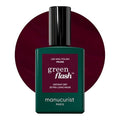Manucurist Green Flash LED Prune - Deep Wine Red Gel Nail Polish - Vegan, 12-Free, Plant-Based - Strengthens and Protects the Nail - Gel Polish - Made in France - 0.5 fl oz