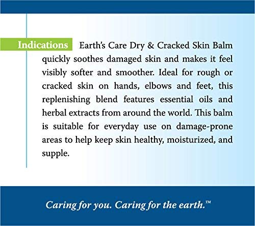Earth's Care Dry and Cracked Skin Balm, Allergy-Tested, No Parabens, Colors or Fragrances, 2.5 OZ.