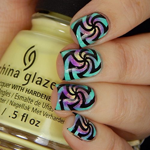 Winstonia Nail Art Stamping Plate 20 pcs Bundle Set Manicure Decoration Templates - Water-marbling, Floral, Galaxy, Fantasy, Lace, Pandas and more
