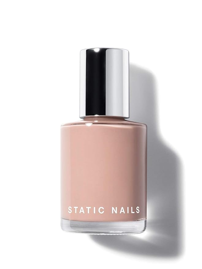 Static Nails Liquid Glass Lacquer, Longer Lasting 8+ Free Treatment Nail Polish (Nudes/Neutrals) (Creme Brulee) - Quick Dry Finger Nail Polish - DIY Nail Art Salon - Gift for Women