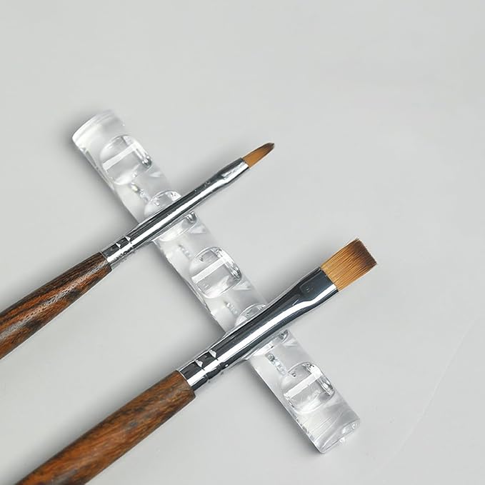 2 Pcs Crystal Bar Pen Holder, Acrylic Nail Art Painting Pen Brush Stand for Drawing Pens, Nail Gel Polish Pen Brush Stand Holder Manicure Tool.