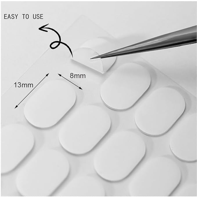 600 Pcs False Tip double sided Adhesive tapes, Pre-cut (13×8mm) Nail Display Strips for Nail Art Display Stand Practice Nail Holder and Nail Color Chart Display Book