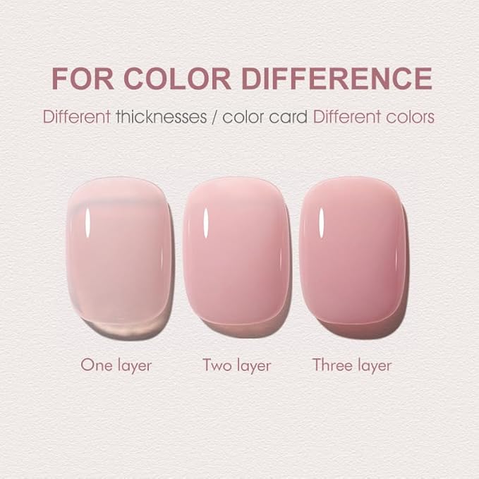 VENALISA Rubber Base Gel Nail Polish Set of 6 Colors Clear Sheer Nude Pink Rubber Base Coat Jelly Neutral Skin Tone Transparent Soak Off UV Gel Salon Nail Art DIY at Home Manicure