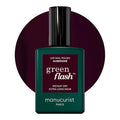 Manucurist Green Flash LED Aubergine Dark Purple Gel Nail Polish - Vegan, 12-Free, Plant-Based - Strengthens and Protects the Nail - Gel Polish - Made in France - 0.5 fl oz