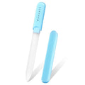 Makartt Nail File -Glass Nail File with Case, Double-Sided Sandblasted Crystal Nail Files for Natural Nails, Reusable Portable Manicure & Pedicure Buffer Gift for Women, 1pc Blue