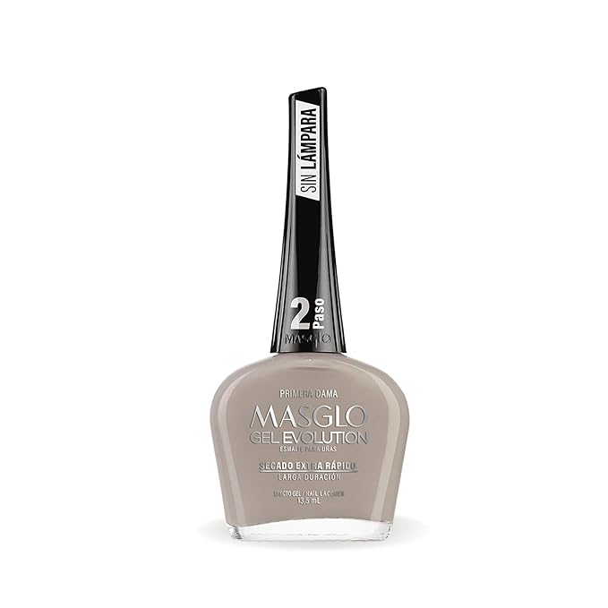 MASGLO GEL EVOLUTION Nail Polish Gel Effect, No UV/Led Lamp Required, Duration up to 12 day, 1 peice color Gel sin necesidad de lampara UV/Led, hasta 12 dias de duracion (PRIMERA DAMA)