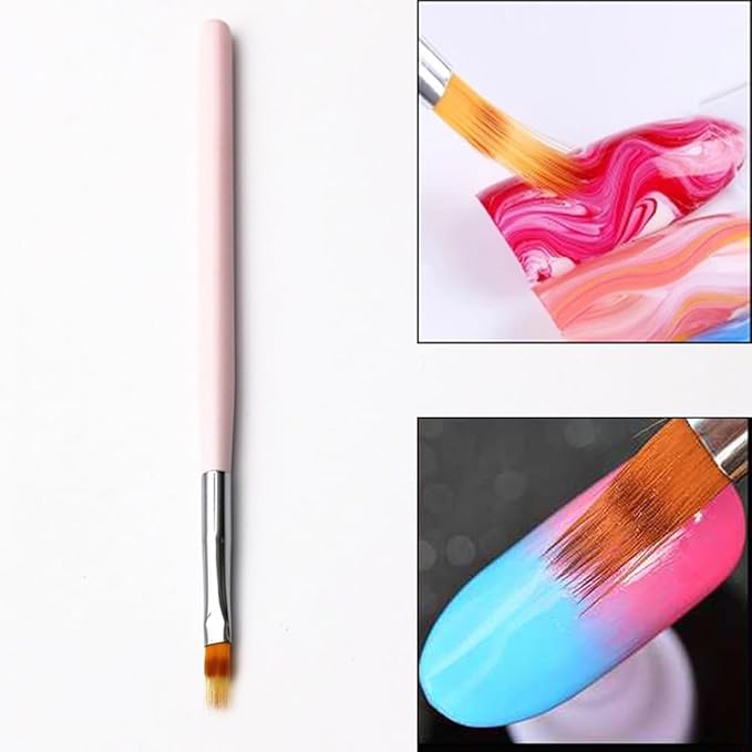 1Pc Nails Art Brush Pattern Phototherapy Acrylic UV Gel Extension Builder Gradual Color Blooming Nail Drawing Pen Soft Gradient Pink Red Black Drawing Painting Ombre Nails Art Pen
