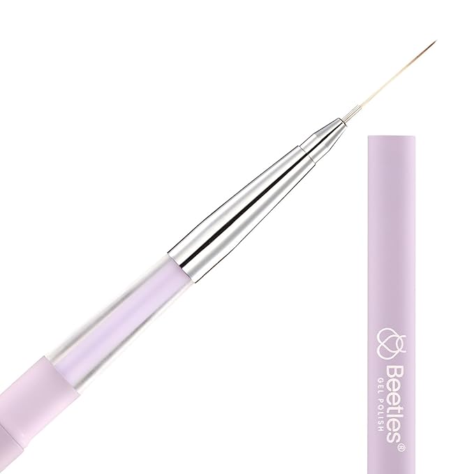 Beetles Nail Art Brushes, 1pcs Liner Brush Size 15mm Painting Art Design Manicure Pen Detachable Handle and Protect Cap Professional Nail Tools for Lines, Details, Fine Drawing