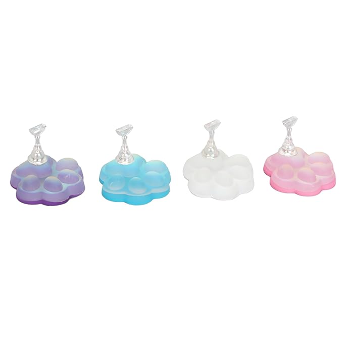 Dioche 4pcs Cat Claw Nail Holder Stands, Training Fingernail Display Stands, Stand Magnetic Press on Nail Practice, Stands Crystal Holders Fake Nail Tip, for Painting Nails, Wholesale Business