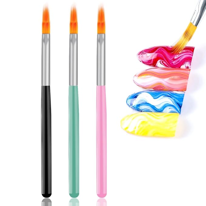DANNEASY 3Pcs Nail Gradient Pen Lace Ombre Design Acrylic Nail Art Brush Set Drawing Painting Pen Manicure DIY&Salon Tools
