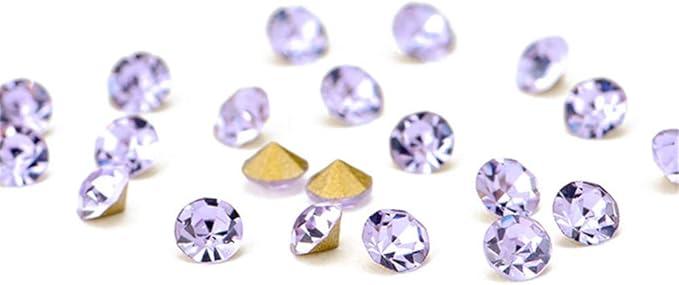 1440pcs Rhinestones Round Point Back Crystal Gem Glass Diamante Rhinestones Nail Art Decoration Jewelry Finding Beads Crafts Nail Face Art Clothes Shoes Bags DIY (Purple, 2.0mm)