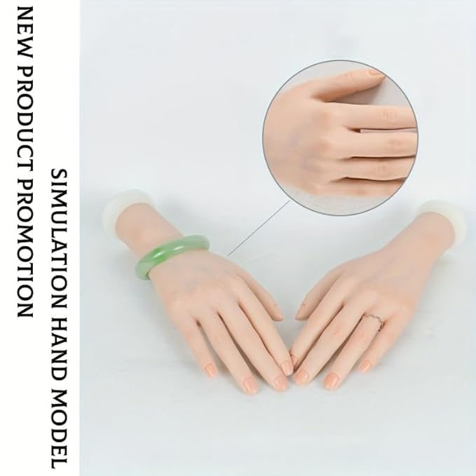 Practice Hand for Acrylic Nails Soft Touch Mannequin Hand for Nails, Flexible and Bendable Fake Hand for Nails for Nail Art Beginners (right)