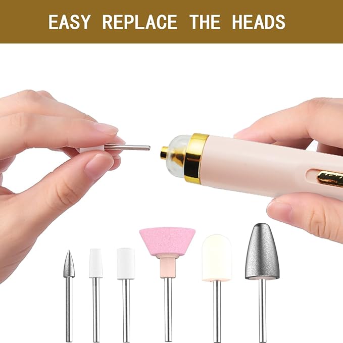 6 Count Upgrade Nail File Replacement Head Refills Compatible with Finish Touch Flawless Salon Nail kit