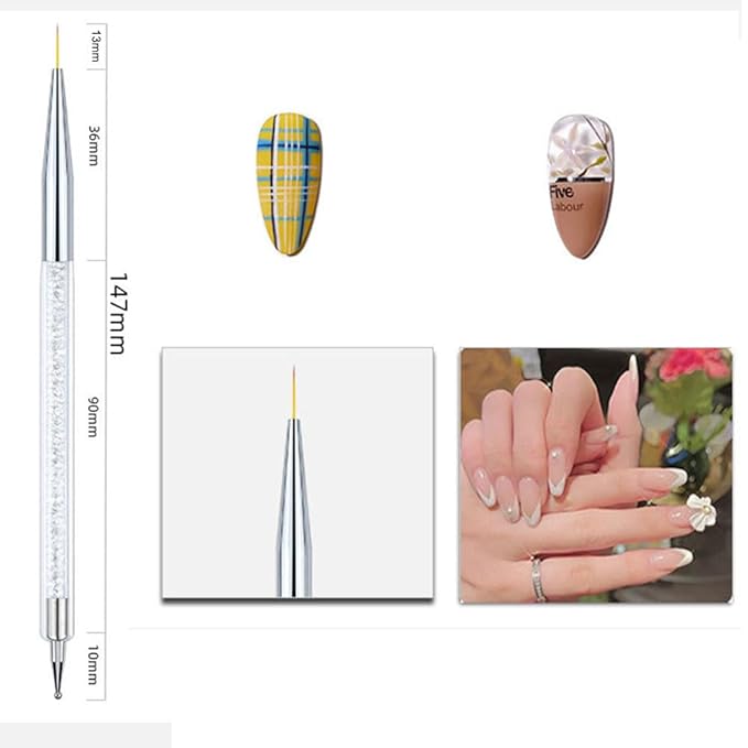 Nail Art Brushes 9Pcs Kit - Painting, Liner, Dotting Tools for Salon