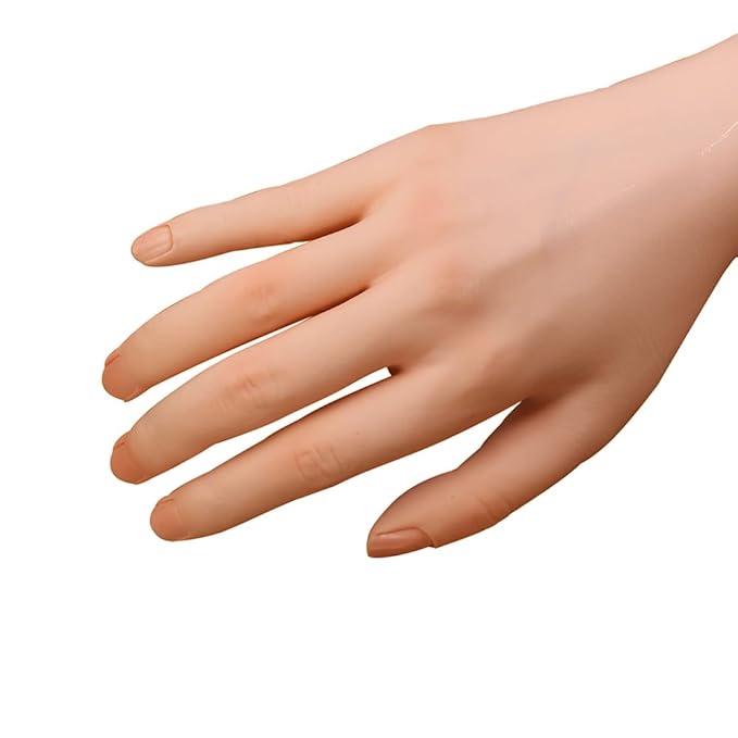 Right Practice Hand for Acrylic Nails With Holder, Mannequin Hand for Nails Practice, Flexible Bendable Fake Hand Manicure Nail Practice Hand