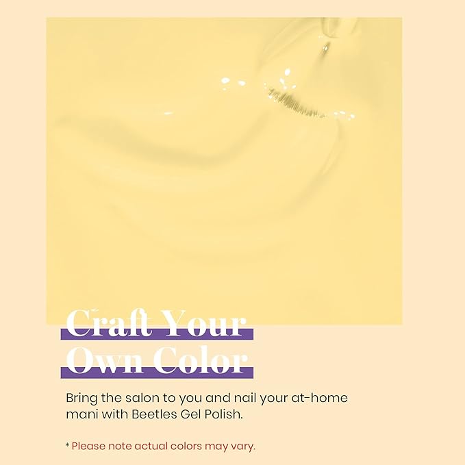 Beetles Yellow Gel Polish - Lemon Chiffon 15ML/0.51Fl Oz, Pastel Yellow Gel Nail Polish, Soak Off UV LED Lamp Pastel Nails Art, Long-Lasting Manicure Salon DIY Home Easter Spring Nails
