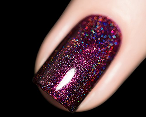 ILNP Black Orchid - Deep Burgundy Holographic Nail Polish, Chip Resistant, Non-Toxic, Vegan, Cruelty Free, 12ml