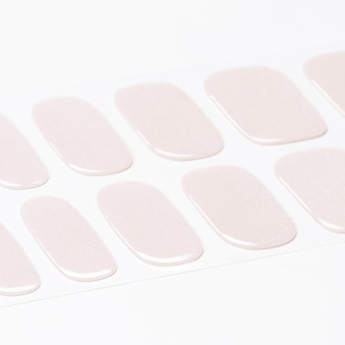 DANNI & TONI Semi Cured Nail Stickers Sand Beige Neutral Color Gel Nail Strips 28 Stickers
