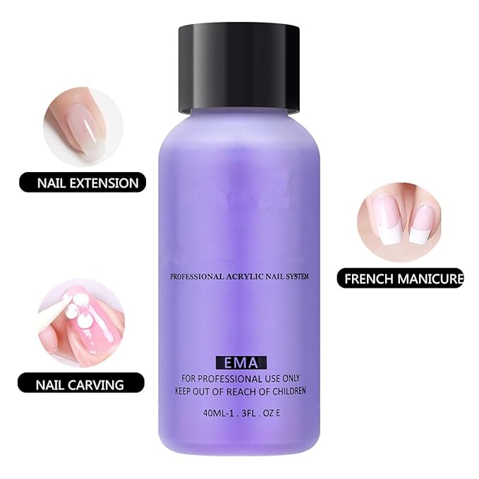 Warm Girl 2pcs Acrylic Monomer Liquid Nail Liquid Acrylic Liquid For Acrylic Nail Extension 3D Nail Art (40ml/1.35FL.OZ)