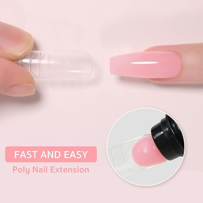 GAOY Poly Gel, 60g Pink Builder Gel Nail Enhancement for Beginner & Professional Salon DIY at Home