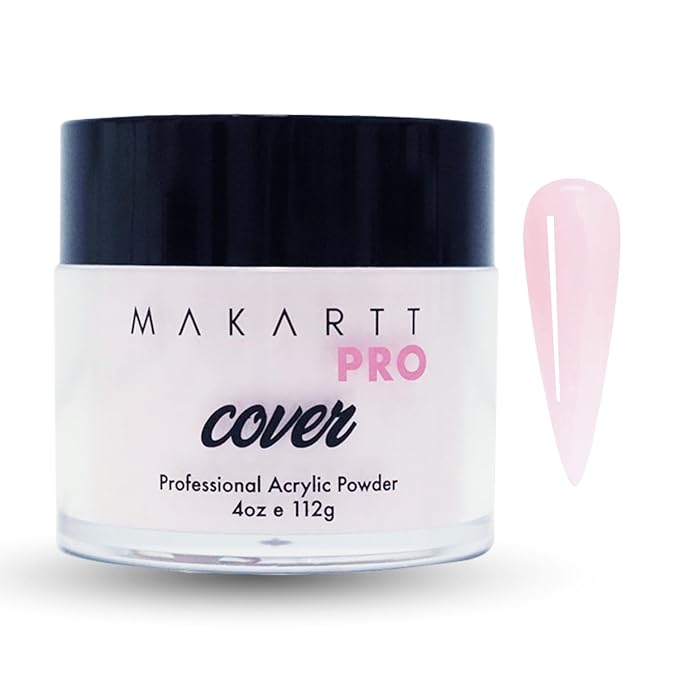 MakarttPro Acrylic Powder - 112g/4oz Nail Cover for Extension, Perfect for Professional Private Nail Technicians (Pink Silk)