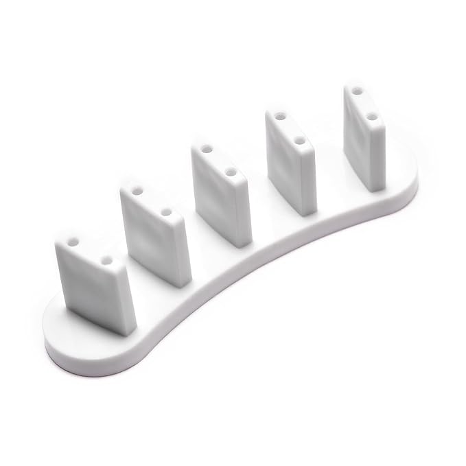 3pcs False Nail Art Tips Practice Display Stand Tool with 10 pcs False Nail Tips for Gel Nail Polish DIY Nail Training Tools (White)