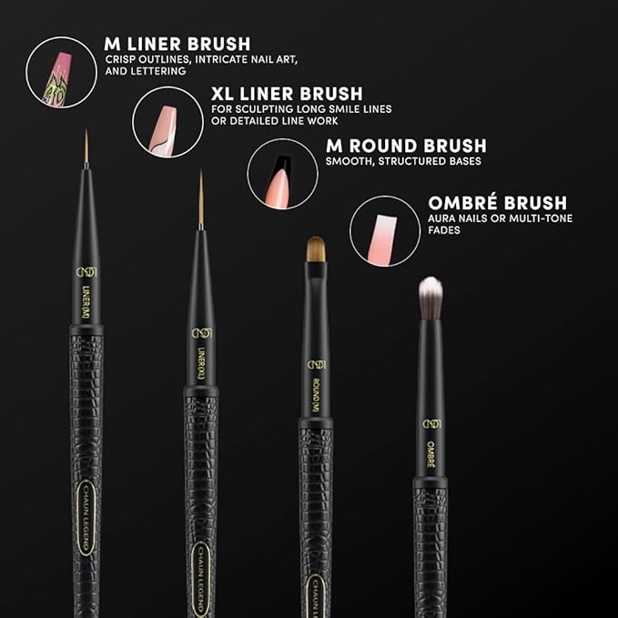Chaun Legend Nail Art Brush Set 8 Piece - Perfect for gels, acrylics, and detailed designs