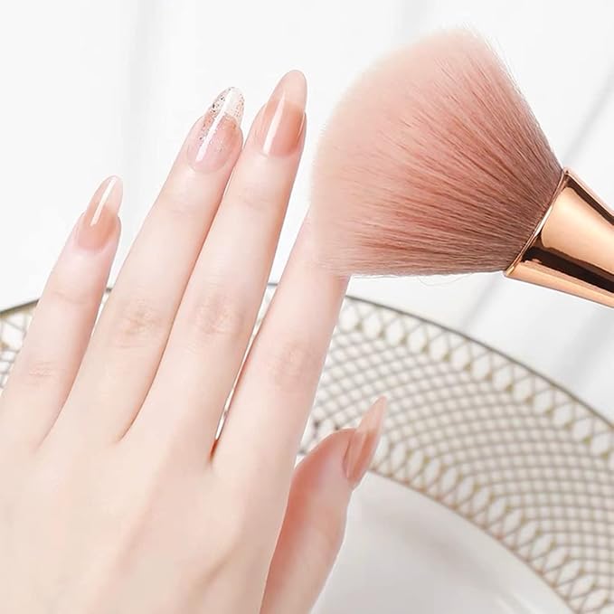 3Pcs Nail Dust Brush Acrylic Brush Cleaner Nail Brushes for Cleaning Dust Dip Powder Brush Large Makeup Brush Blush Brush Nail Clean Up Brush Manicure Brush