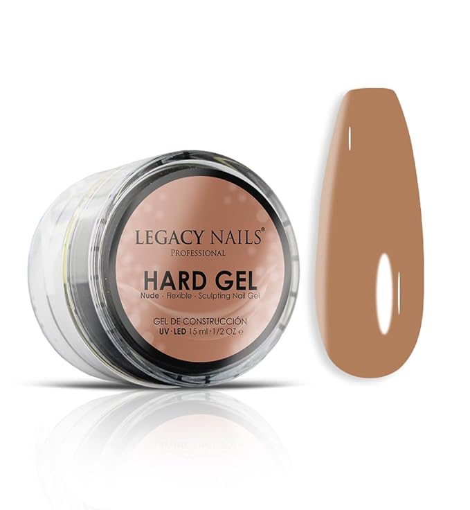 Legacy Nails Hard Builder Gel - Sculpt And Build Nail Extensions Improve Damaged or Weak Nails - Lightweight, Strong and Long-wear - (Nude)