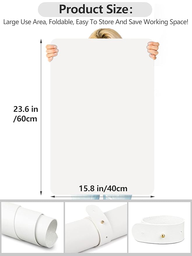 (MAT ONLY) Nail Art Table Mat, Nail Arm Rest Pad for Acrylic Nails, Soft Microfiber PU Leather Nail Mat for Table, Foldable Nail Hand Rest Pillow Manicure Pad, Acrylic Nail Desk Mat for Nail Cushion